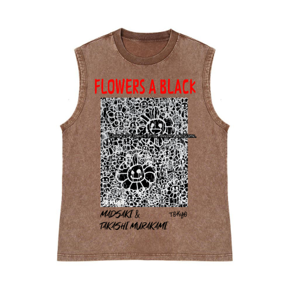 Madsaki Sunflower TM Pure Cotton Wash-Dyed Sleeveless Tank Top