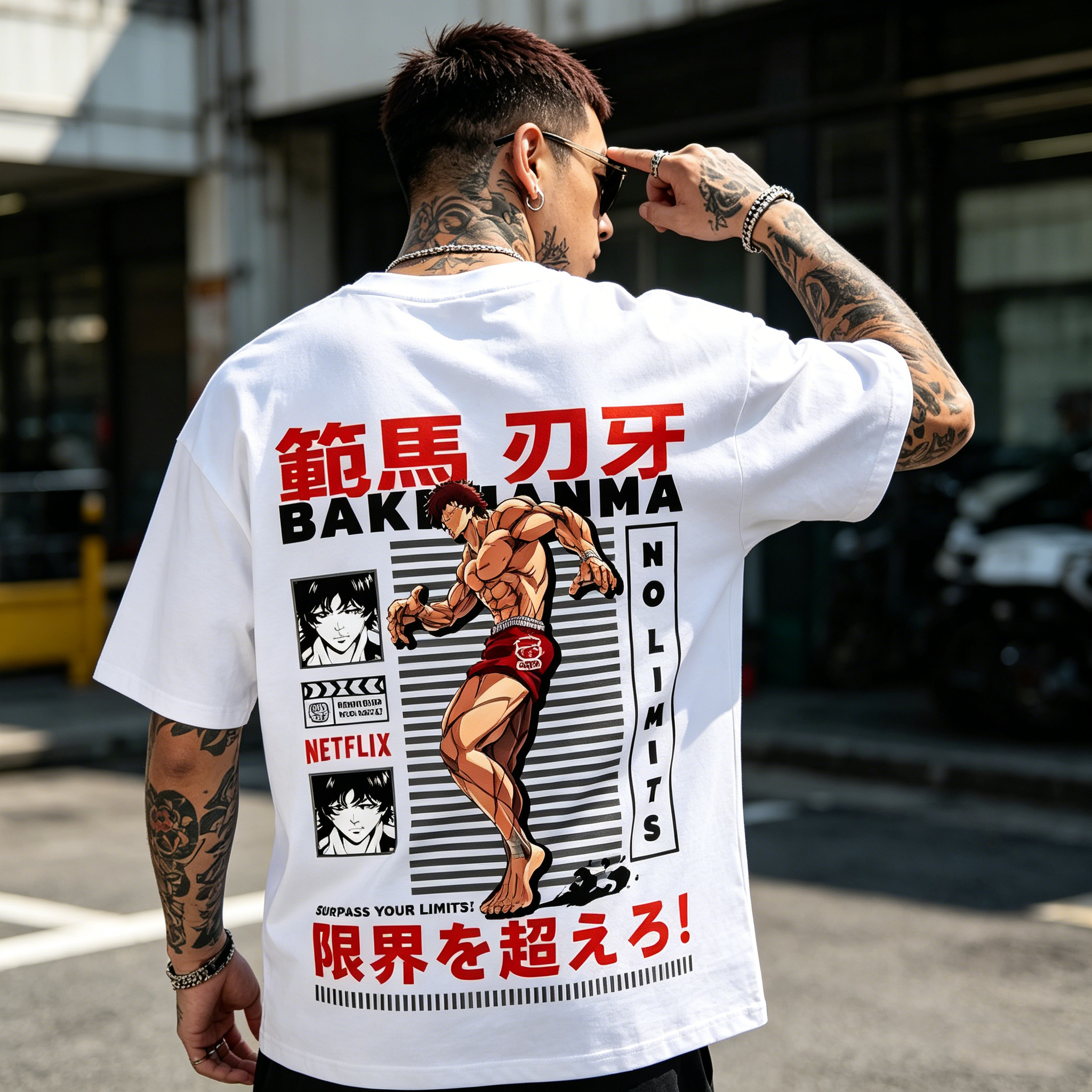 Baki the Grappler Back Art Cotton Tee