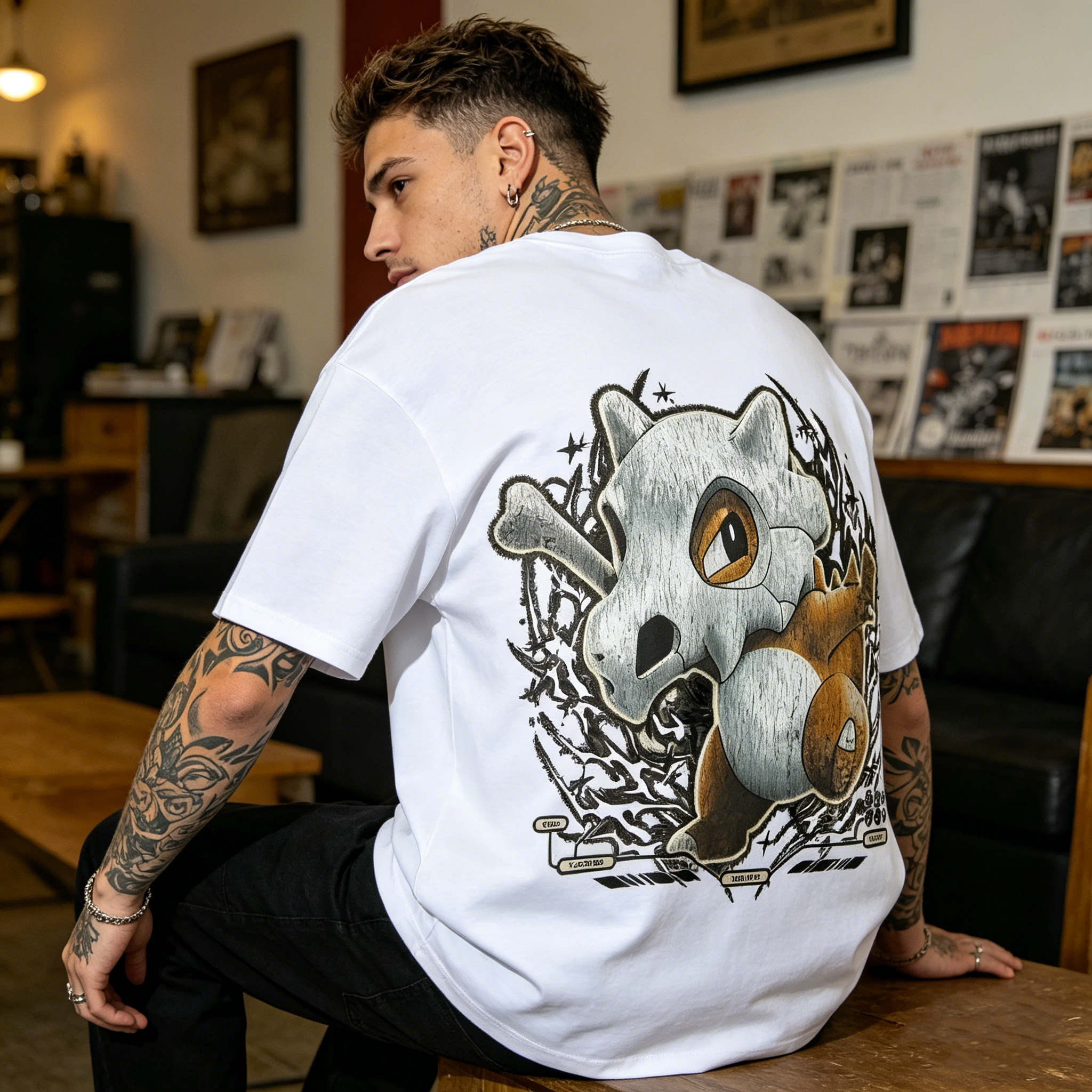 Cubone Back Art Cotton Tee