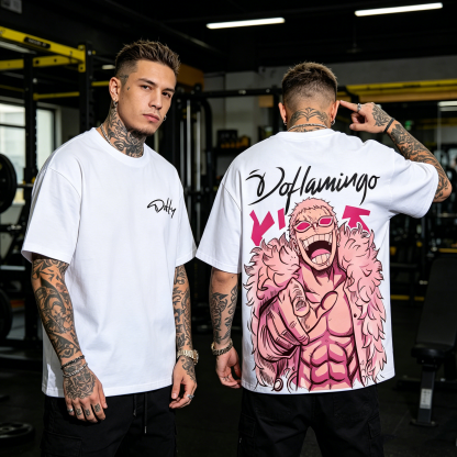 One Piece Flamingo Back Art Cotton Tee