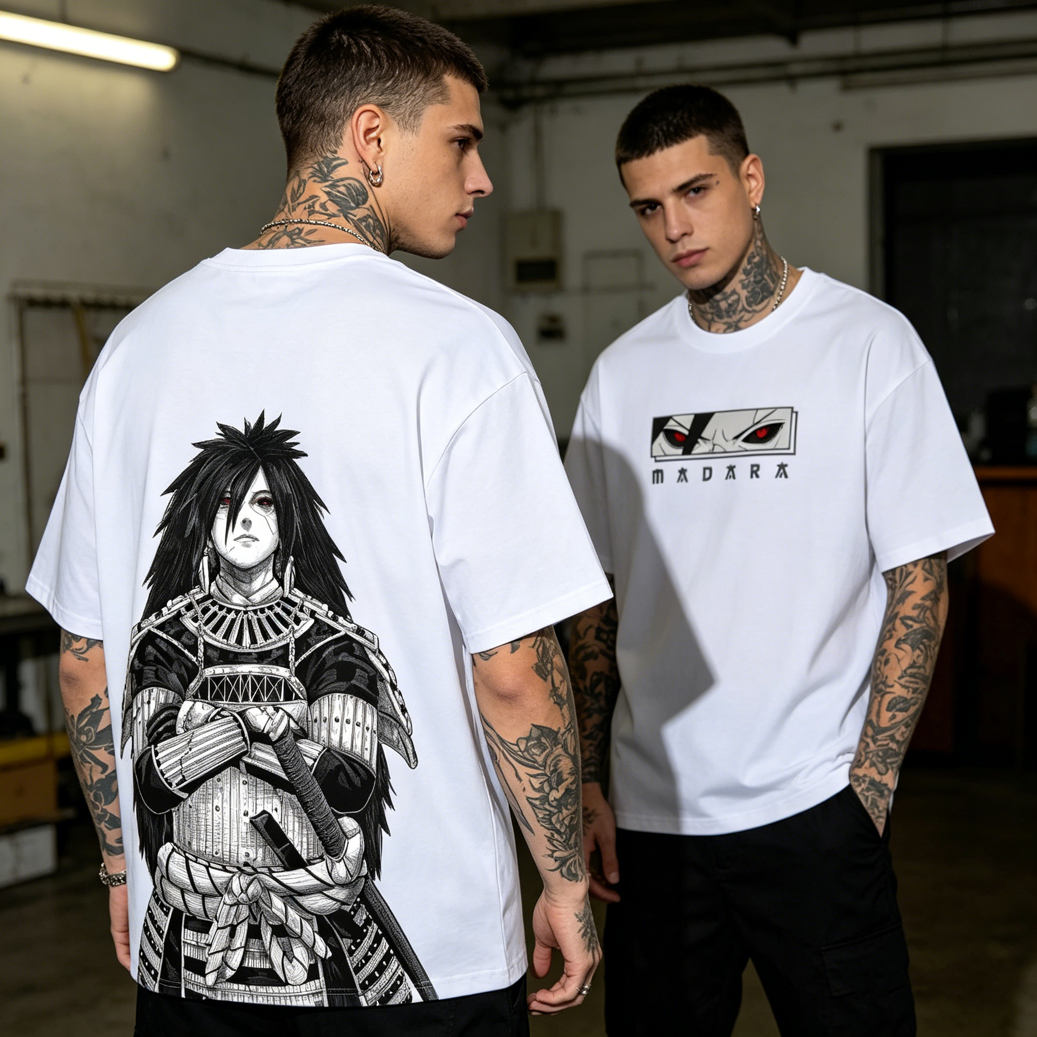 Uchiha Madara Naruto Anime Back Art Cotton Tee