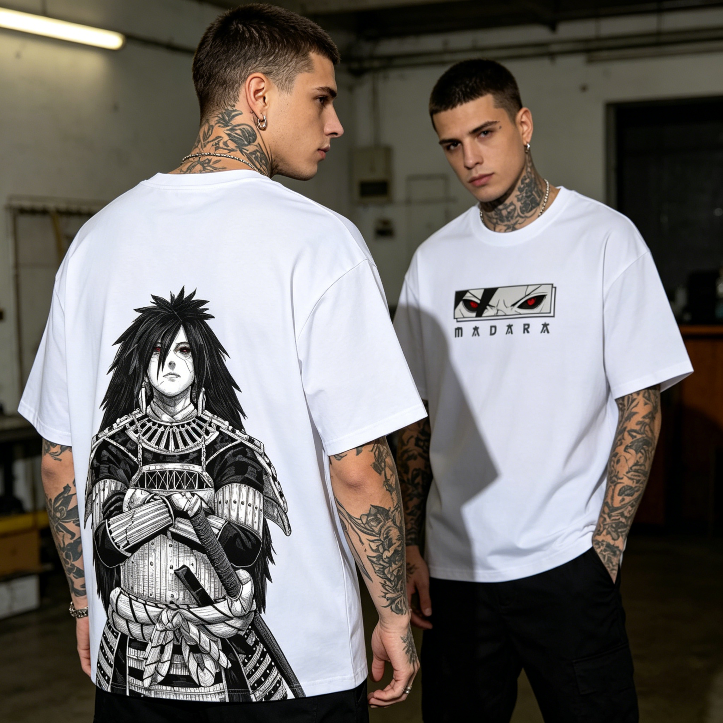 Uchiha Madara Naruto Anime Back Art Cotton Tee