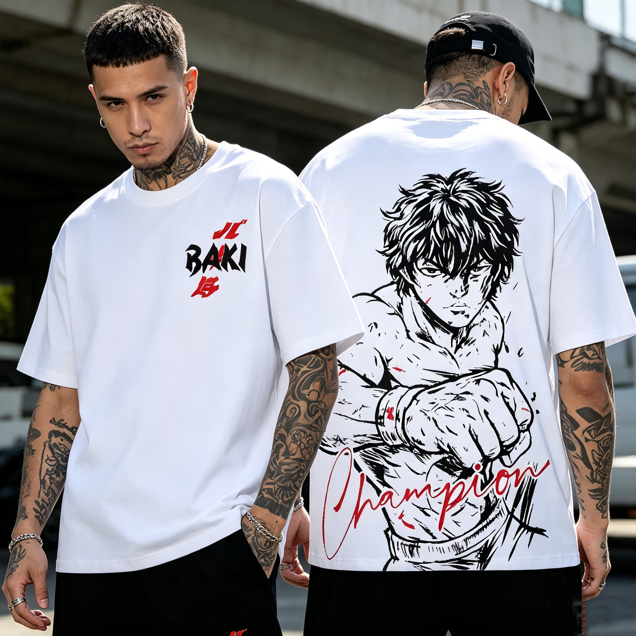 Baki the Grappler Back Art Cotton Tee
