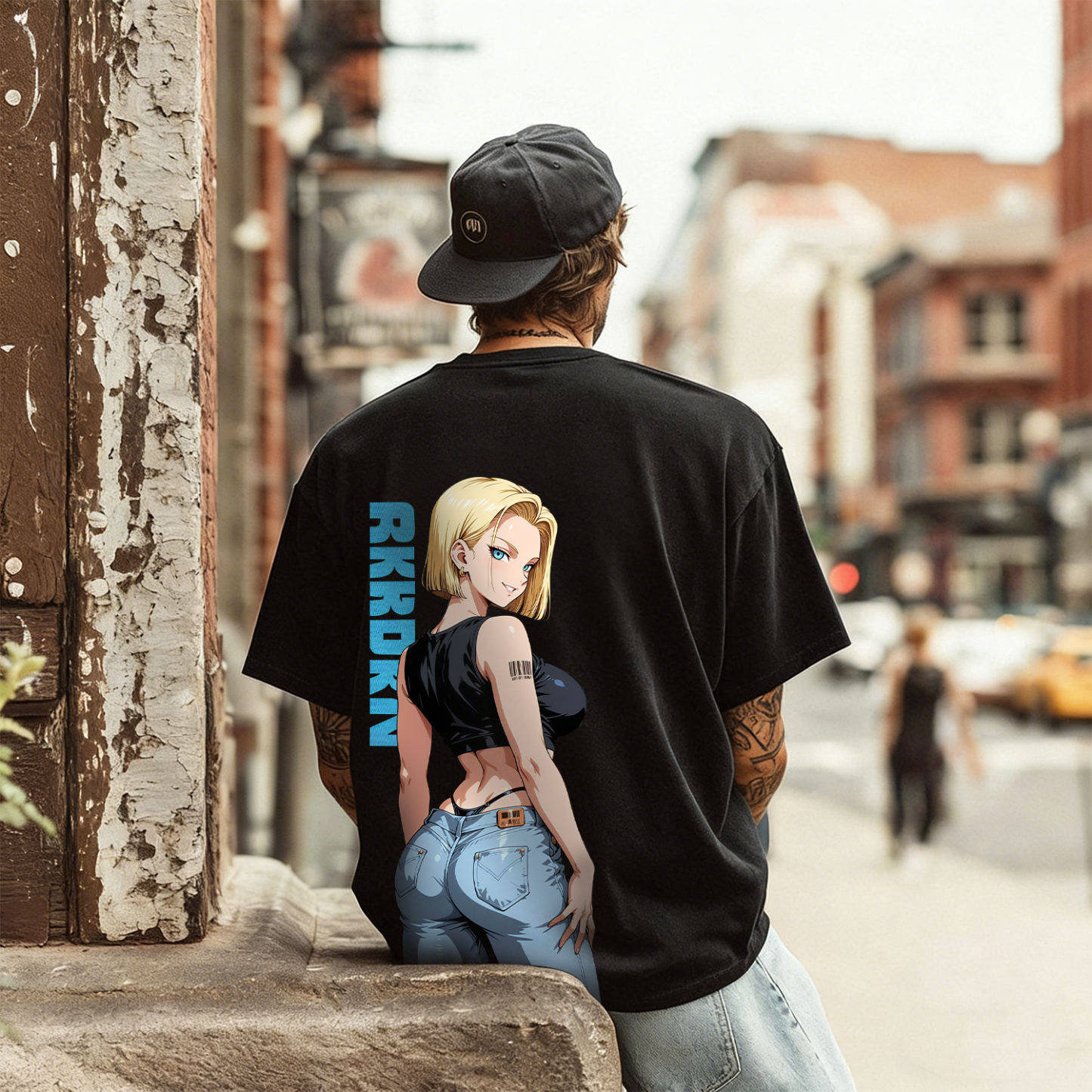 Android 18 Back Art Cotton Tee