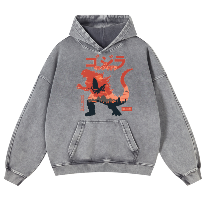 Kaiju Vintage Washed Thick Cotton Hoodie