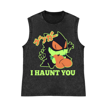 Gengar Pure Cotton Wash-Dyed Sleeveless Tank Top