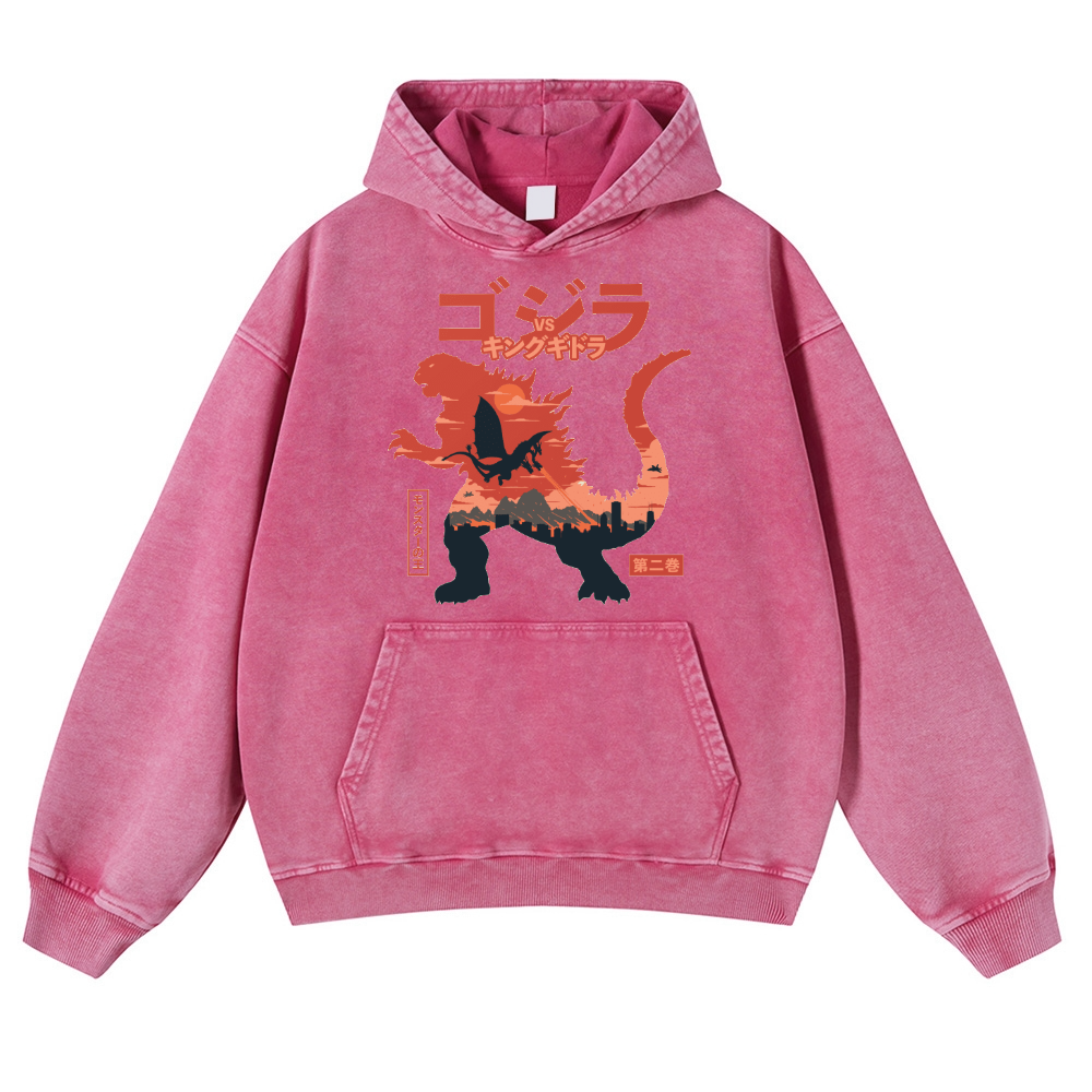 Kaiju Vintage Washed Thick Cotton Hoodie