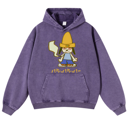 PaRappa the Rapper Vintage Washed Thick Cotton Hoodie