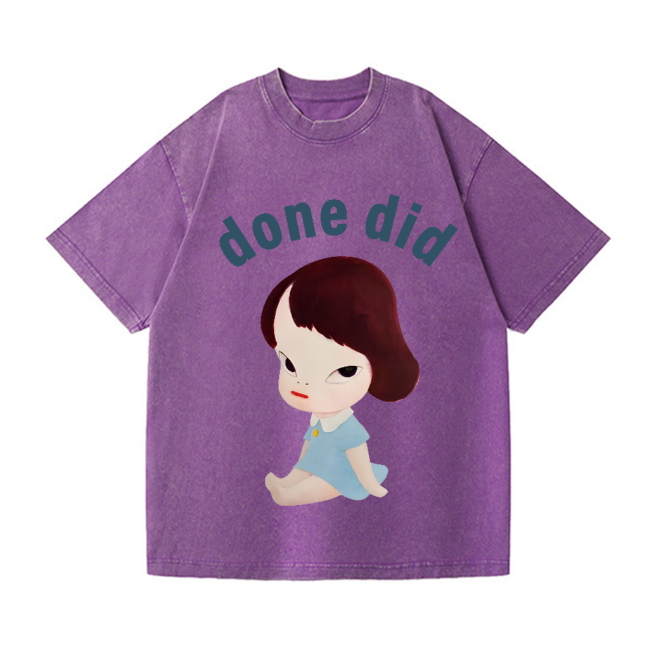 Yoshitomo Nara Vintage Wash Japanese Design T-Shirt