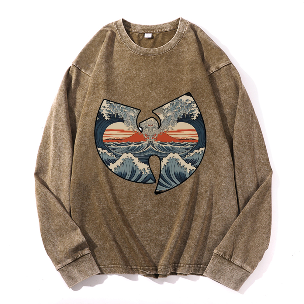 Wu Tang Vintage Cotton Wash Crewneck Sweatshirt