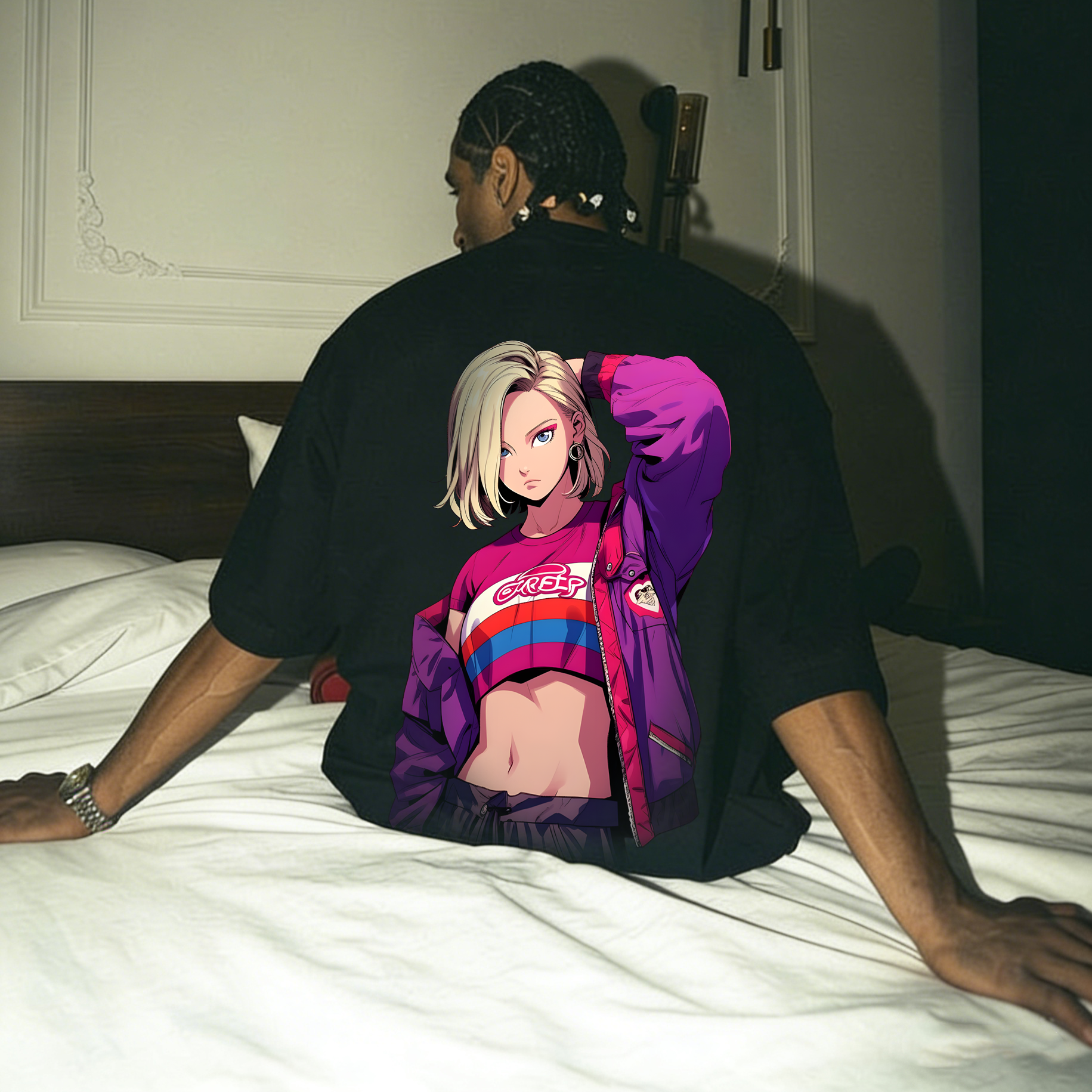 Android 18 Back Art Cotton Tee