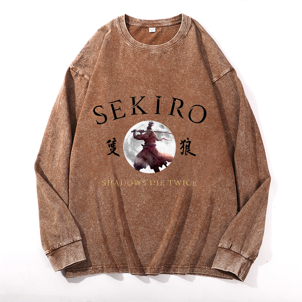 Sekiro Vintage Cotton Wash Crewneck Sweatshirt
