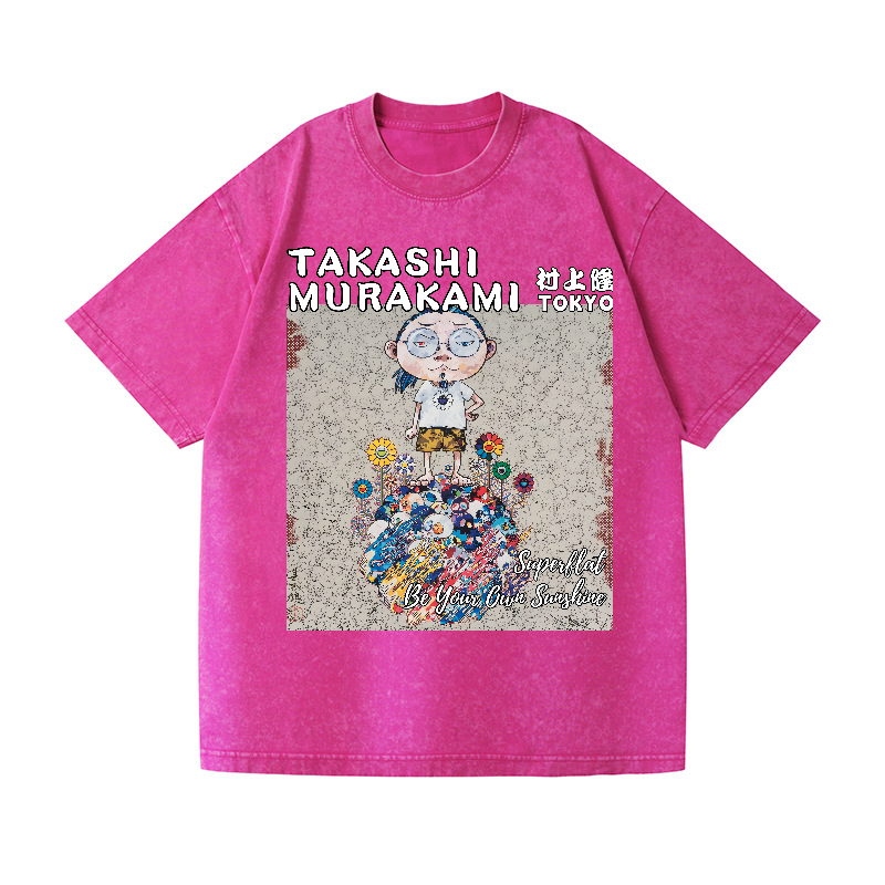 Flower TM Vintage Wash Japanese Design T-Shirt