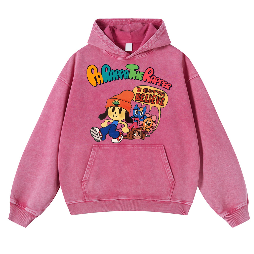 PaRappa the Rapper Vintage Washed Thick Cotton Hoodie