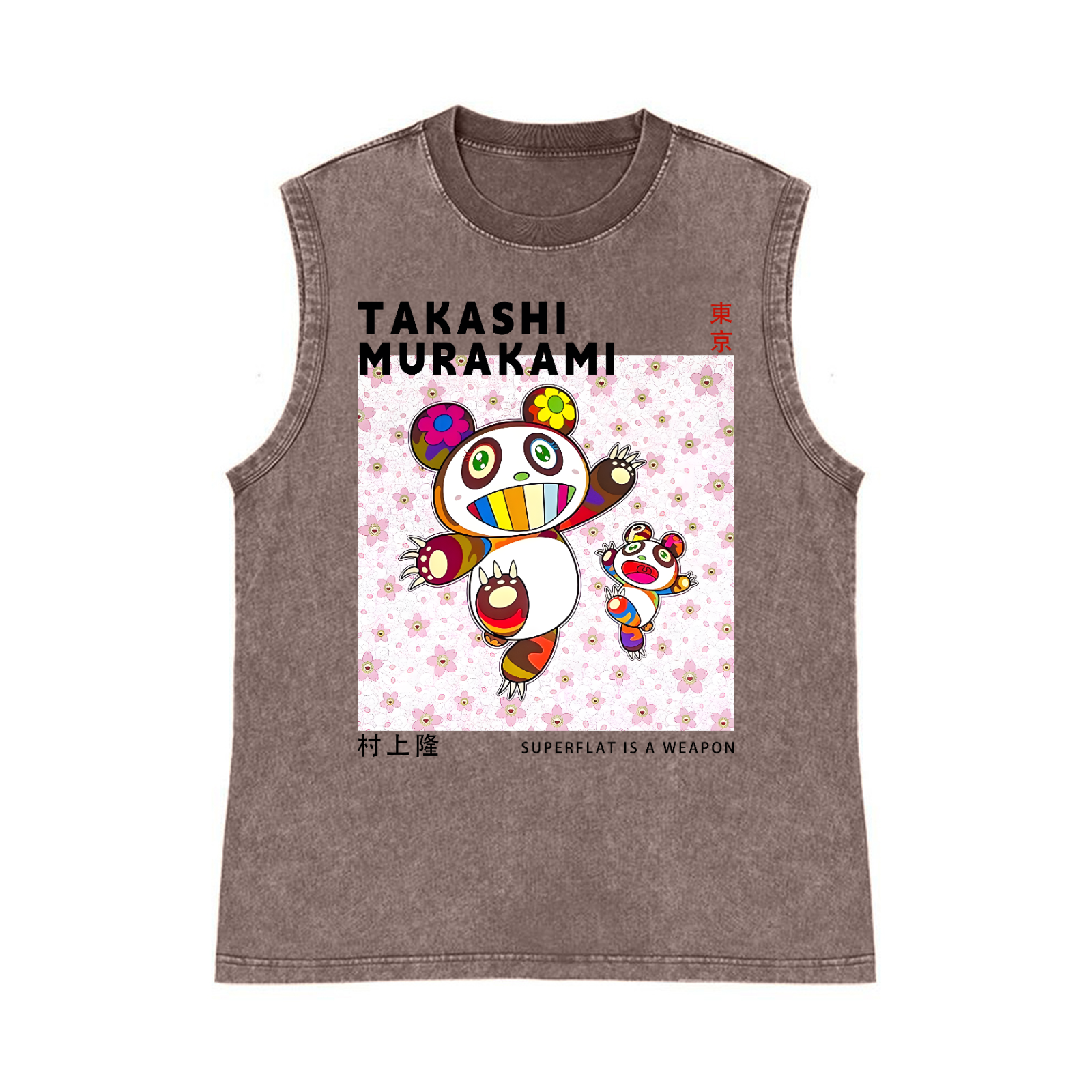 Panda TM Pure Cotton Wash-Dyed Sleeveless Tank Top