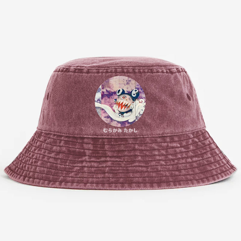 Japan Sunflower Panda TM Vintage 100% Cotton Bucket Hat