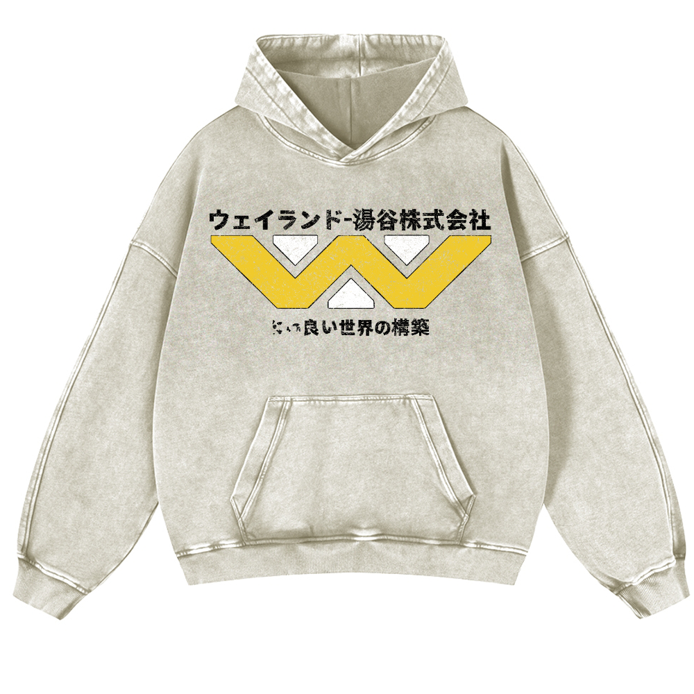 Alien Weyland Yutani Vintage Washed Thick Cotton Hoodie