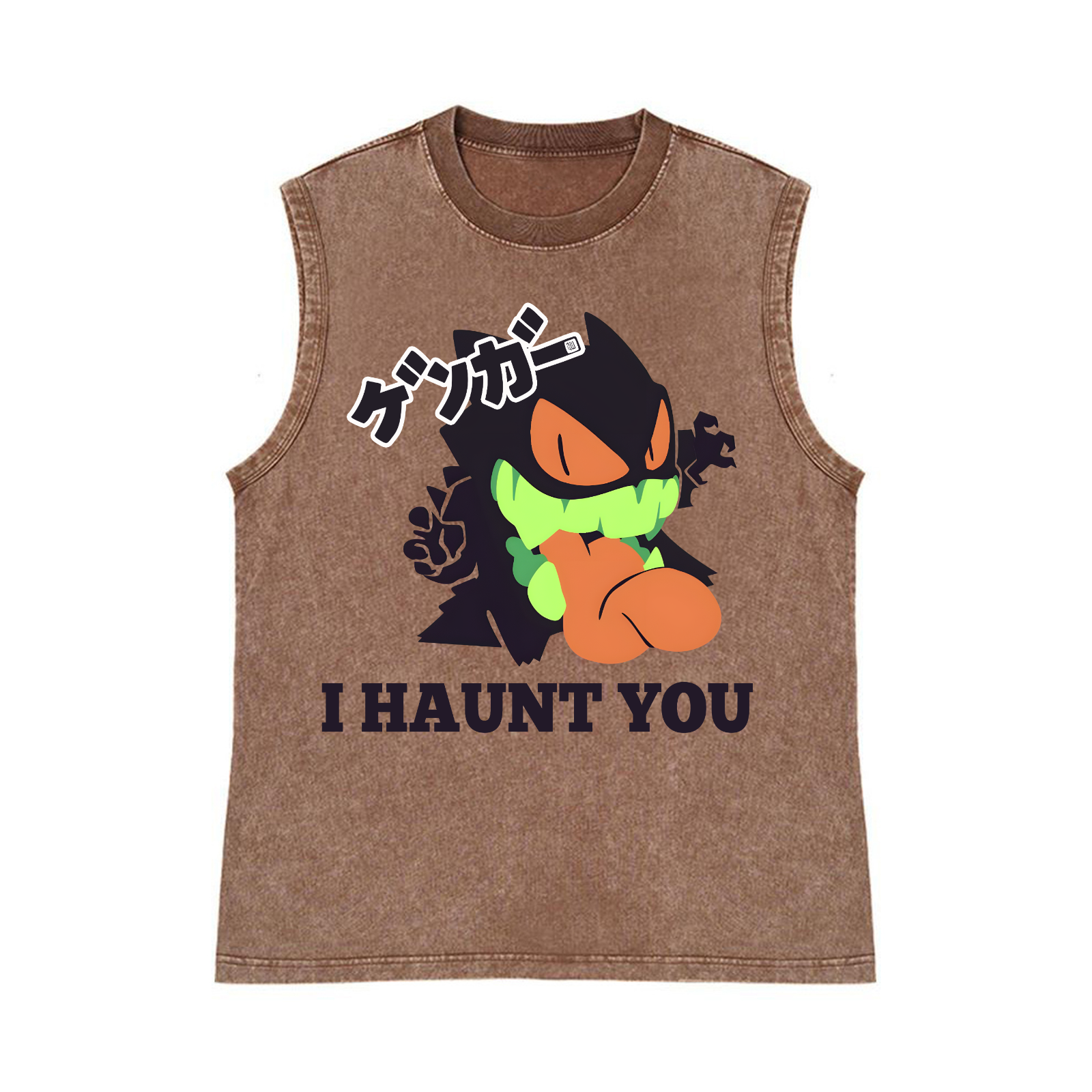 Gengar Pure Cotton Wash-Dyed Sleeveless Tank Top