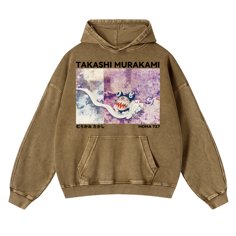 Japan Sunflower Panda TM Vintage Washed Thick Cotton Hoodie