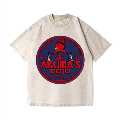 Street Fighter Akuma Vintage Wash Japanese Design T-Shirt