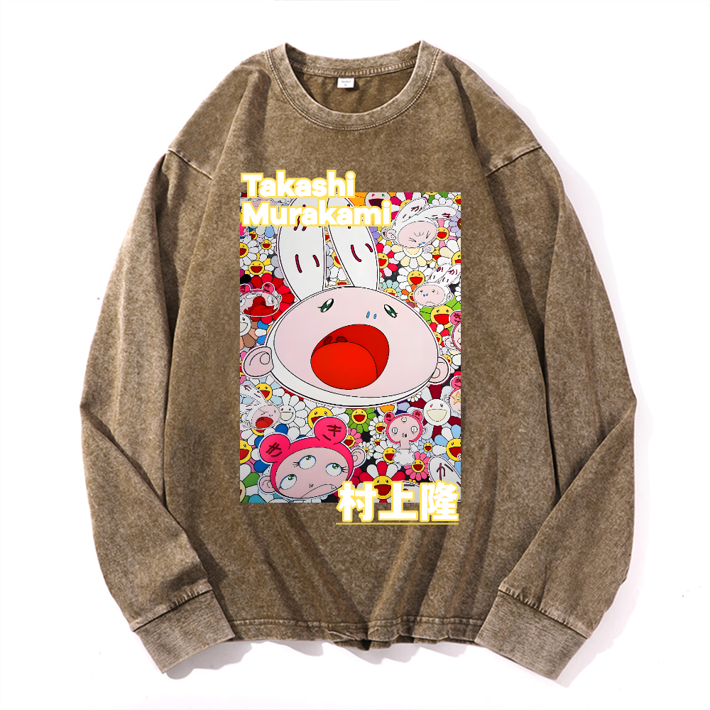 Sunflower Rabbit TM Vintage Cotton Wash Crewneck Sweatshirt
