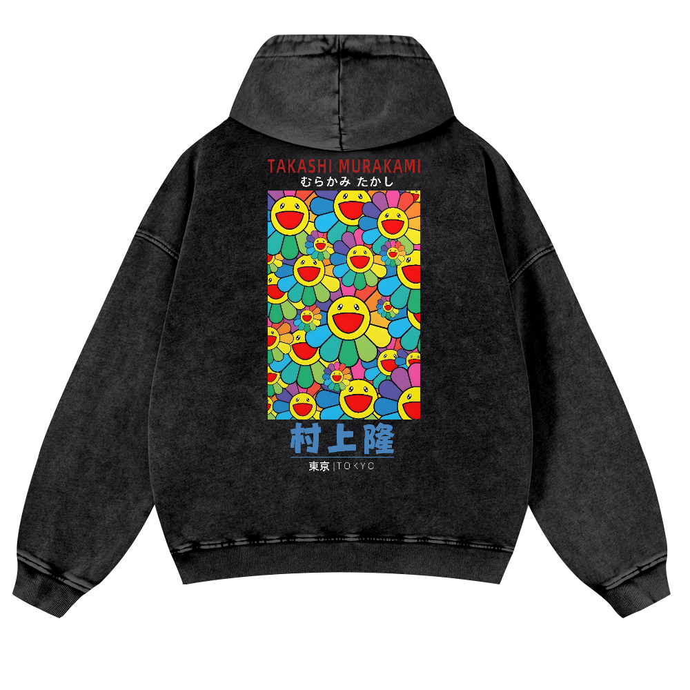 TM Sunflower Vintage Washed Cotton Back Art Hoodie