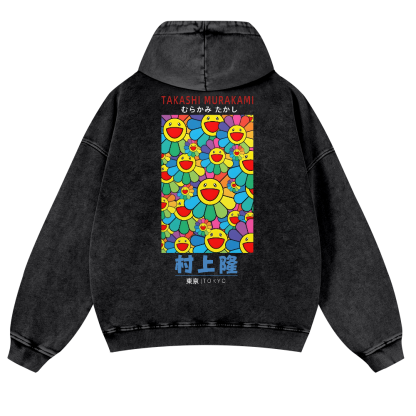 TM Sunflower Vintage Washed Cotton Back Art Hoodie