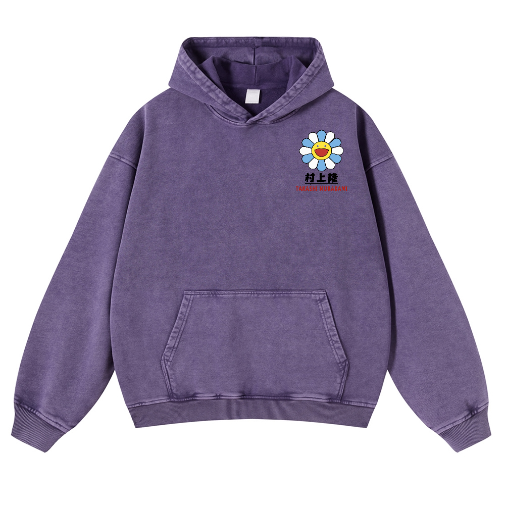 TM Flower Vintage Washed Cotton Back Art Hoodie