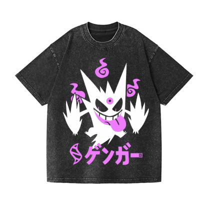 Pokemon Gengar Vintage Wash Japanese Design T-Shirt