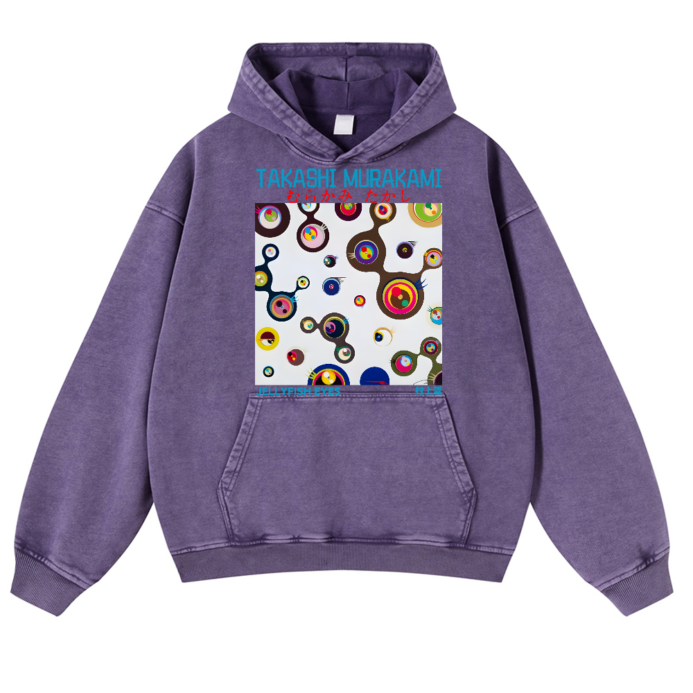 Jellyfish Eyes TM Vintage Washed Thick Cotton Hoodie