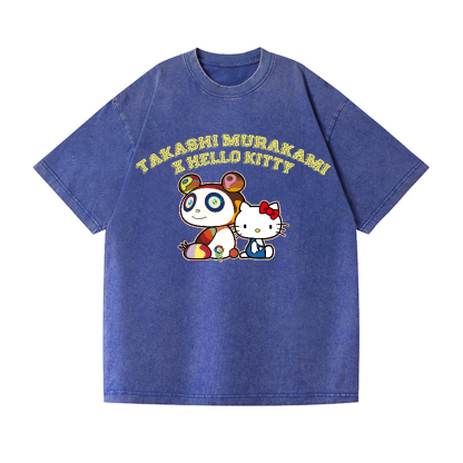 Japan Sunflower Panda TM Vintage Wash Japanese Design T-Shirt