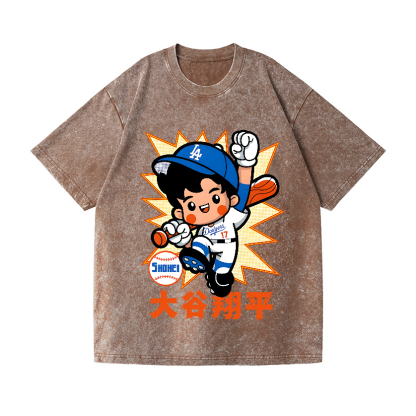 Dodgers Baseball Shohei Vintage Wash Japanese Design T-Shirt