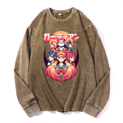 Sailor Moon Vintage Cotton Wash Crewneck Sweatshirt