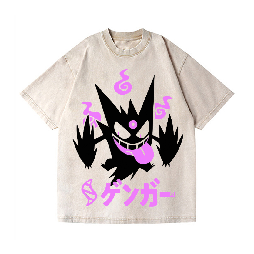 Pokemon Gengar Vintage Wash Japanese Design T-Shirt