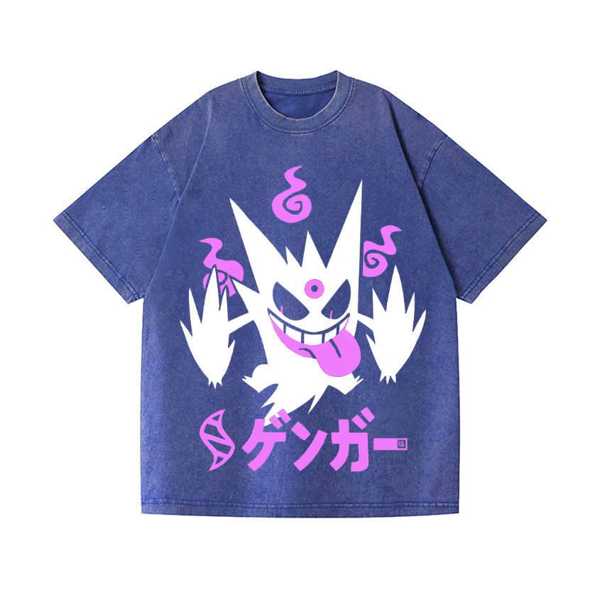 Pokemon Gengar Vintage Wash Japanese Design T-Shirt