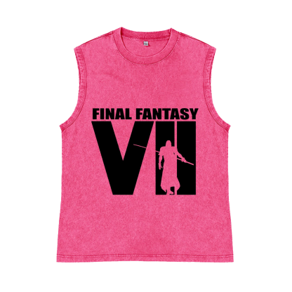 Final Fantasy Pure Cotton Wash-Dyed Sleeveless Tank Top
