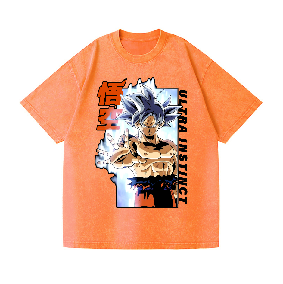 Dragon Ball Son Goku Ultra Instinct Vintage Wash Japanese Design T-Shirt