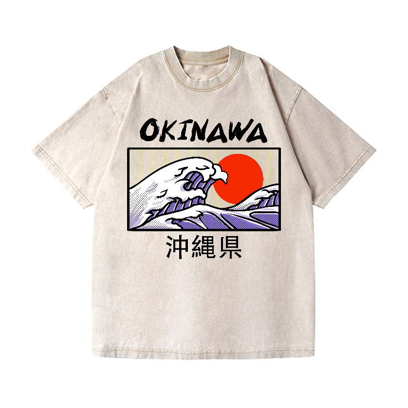 Okinawa Katsushika Hokusai Vintage Wash Japanese Design T-Shirt