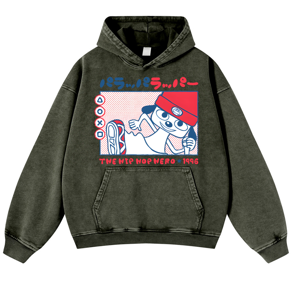 PaRappa the Rapper Vintage Washed Thick Cotton Hoodie