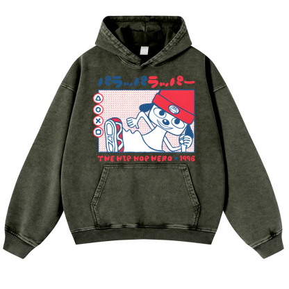PaRappa the Rapper Vintage Washed Thick Cotton Hoodie