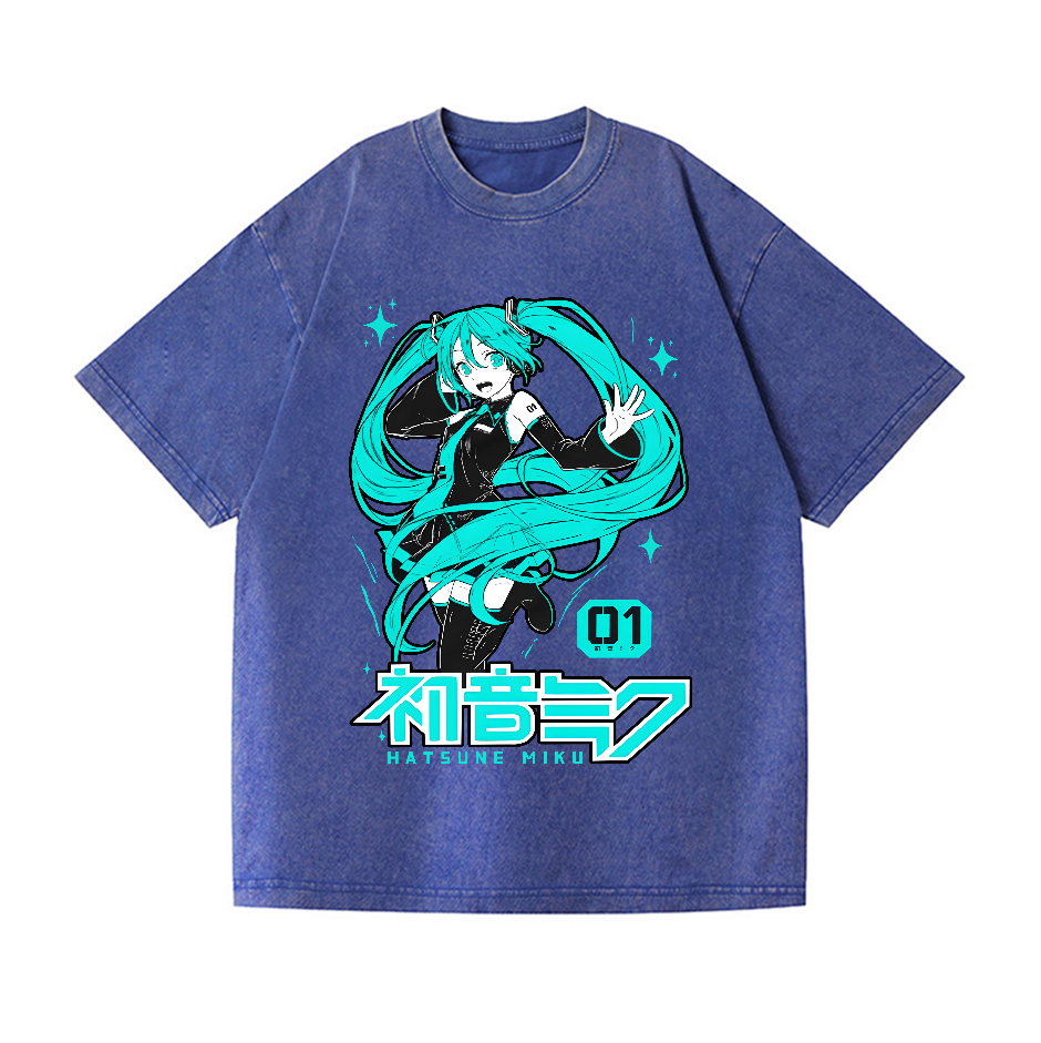 Hatsune Miku Vintage Wash Japanese Design T-Shirt