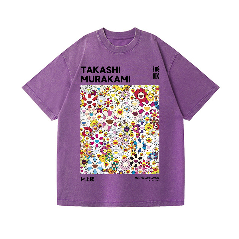 Takashi Murakami Flower Vintage Wash Japanese Design T-Shirt