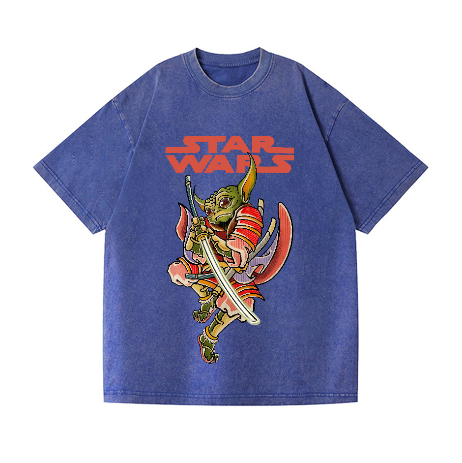 Star Wars Yoda Vintage Wash Japanese Design T-Shirt
