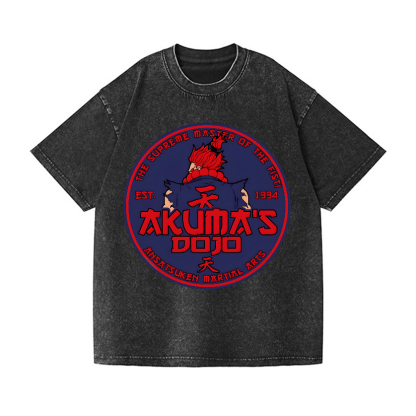 Street Fighter Akuma Vintage Wash Japanese Design T-Shirt