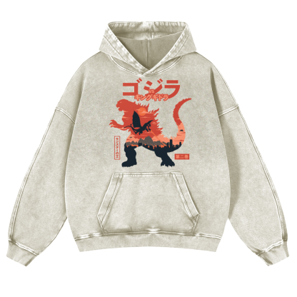 Kaiju Vintage Washed Thick Cotton Hoodie