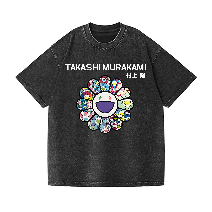 Flower TM Vintage Wash Japanese Design T-Shirt