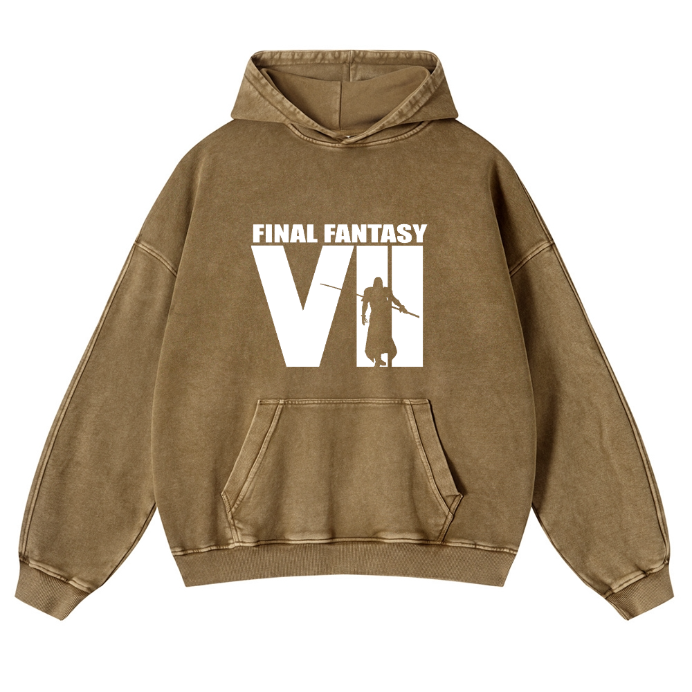 Final Fantasy Vintage Washed Thick Cotton Hoodie