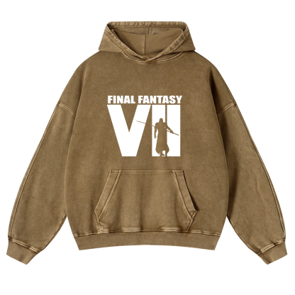 Final Fantasy Vintage Washed Thick Cotton Hoodie