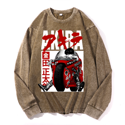 Akira Vintage Cotton Wash Crewneck Sweatshirt