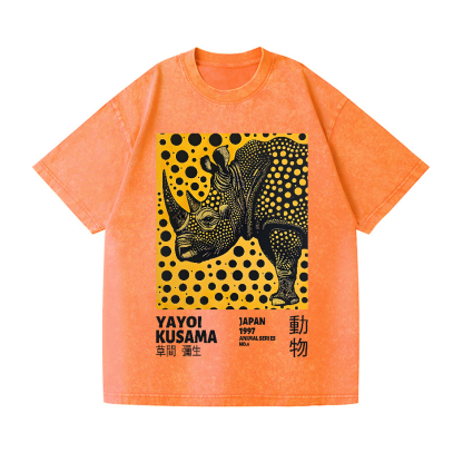 Yayoi Kusama Rhinoceros Vintage Wash Japanese Design T-Shirt